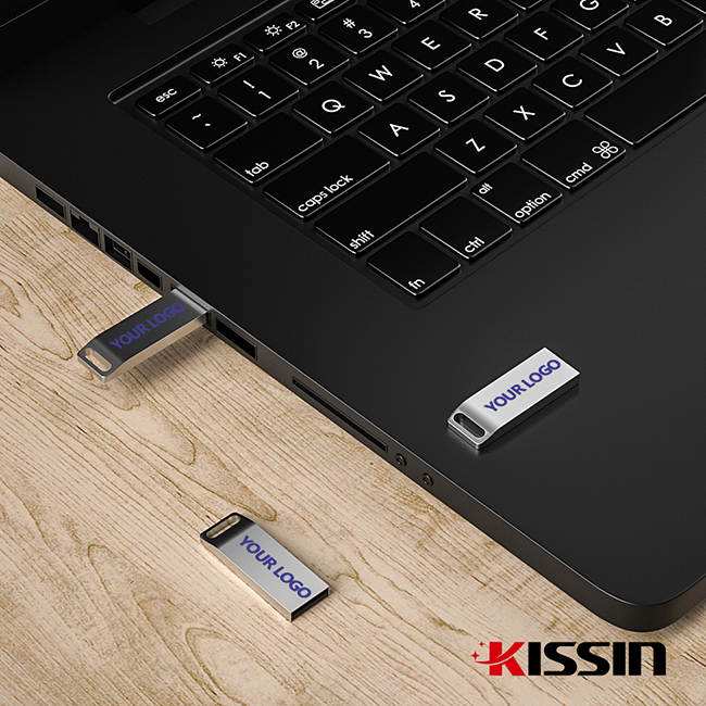Kissin USB Flash Drive Custom Logo Usb Stick Metal Pendrive