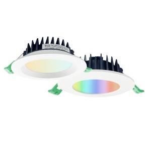Cheapest Factory Tri Color Downlight - RGBCW WIFI+BLUE Plastic Cover Aluminum Smart Downlight  – Simons