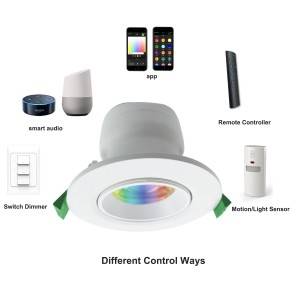 Hot Sale for Panel Downlight - RGBW WIFI+BLUE Gimbal Smart Downlight With Lens – Simons