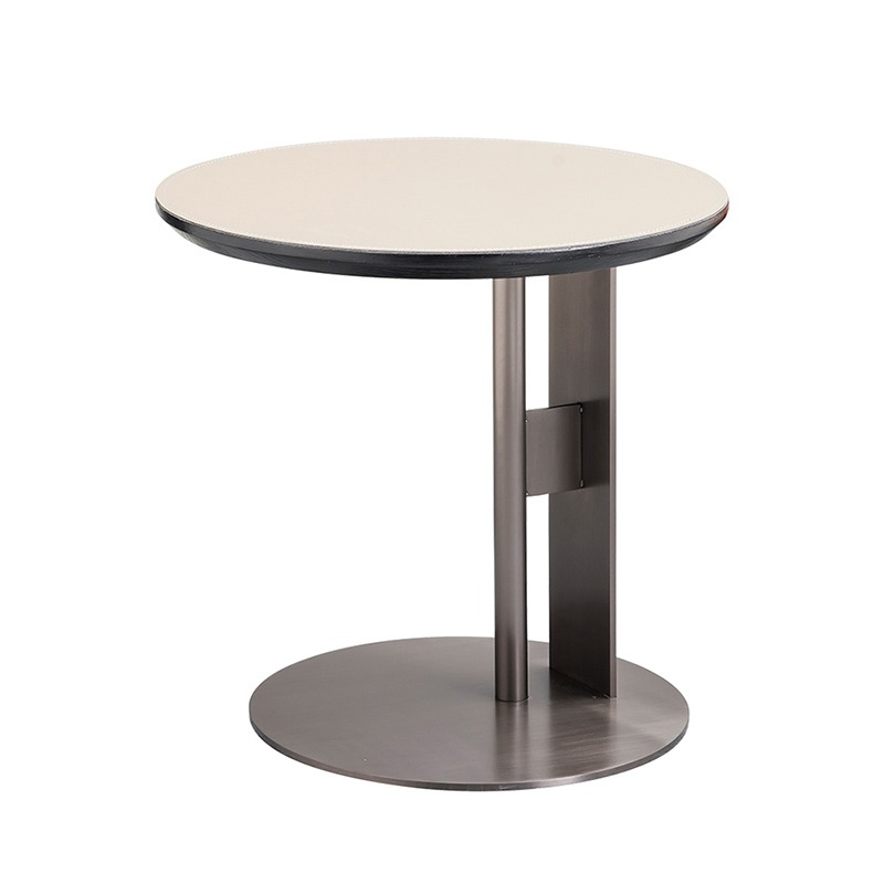 saddle leather side table simway furniture industrial 