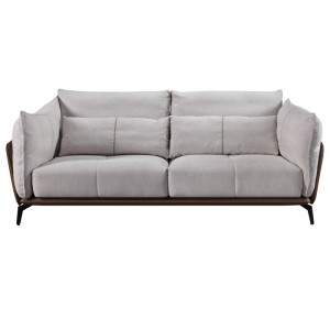 Light Gray Down-filled Cushions, Linen Fabric 2 seater 3 seater Sofa