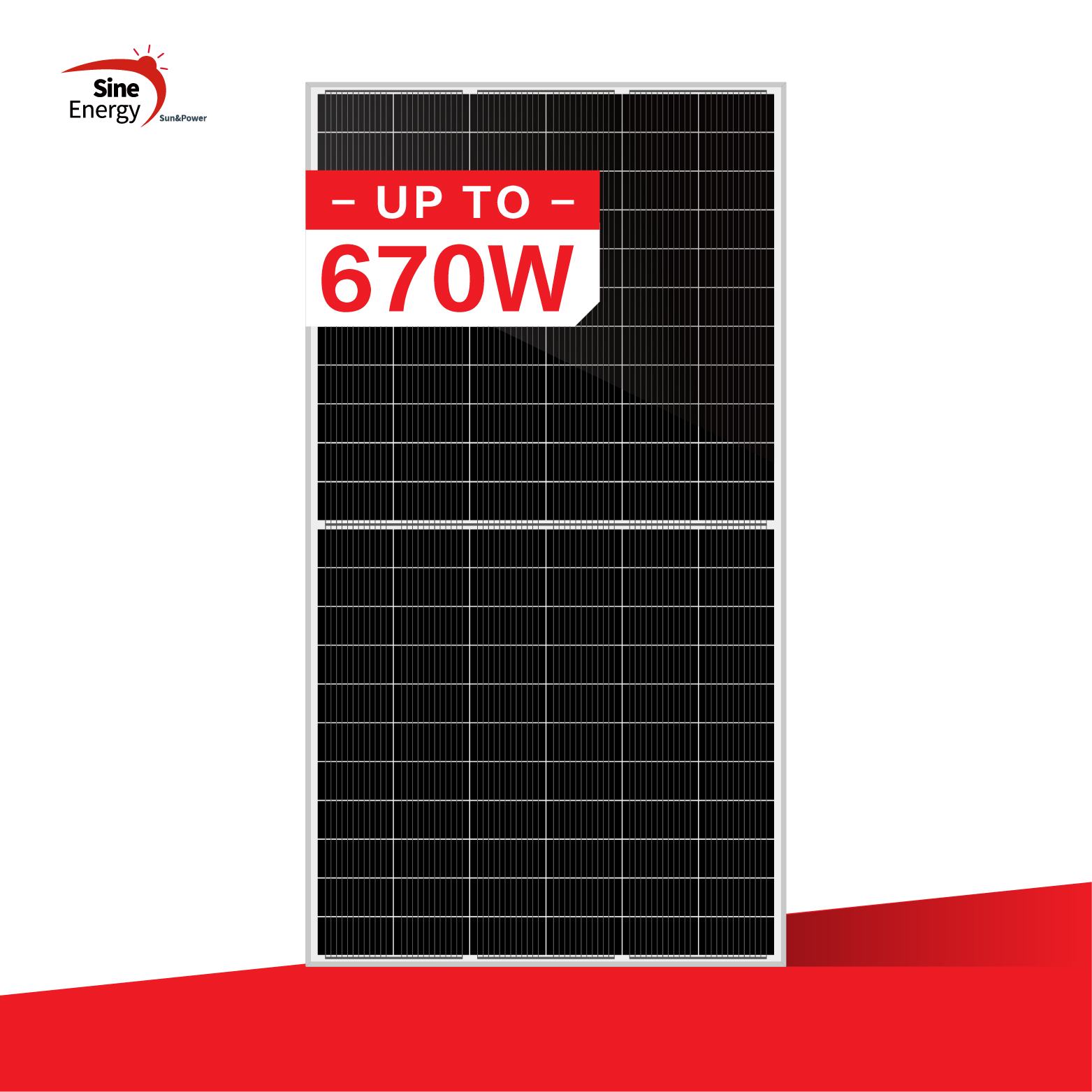 ODM 210mm Half Cut Solar Panel Factories - 132cells 650W,655W,660W,665W,670W Bifacial solar panel  – SINE ENERGY