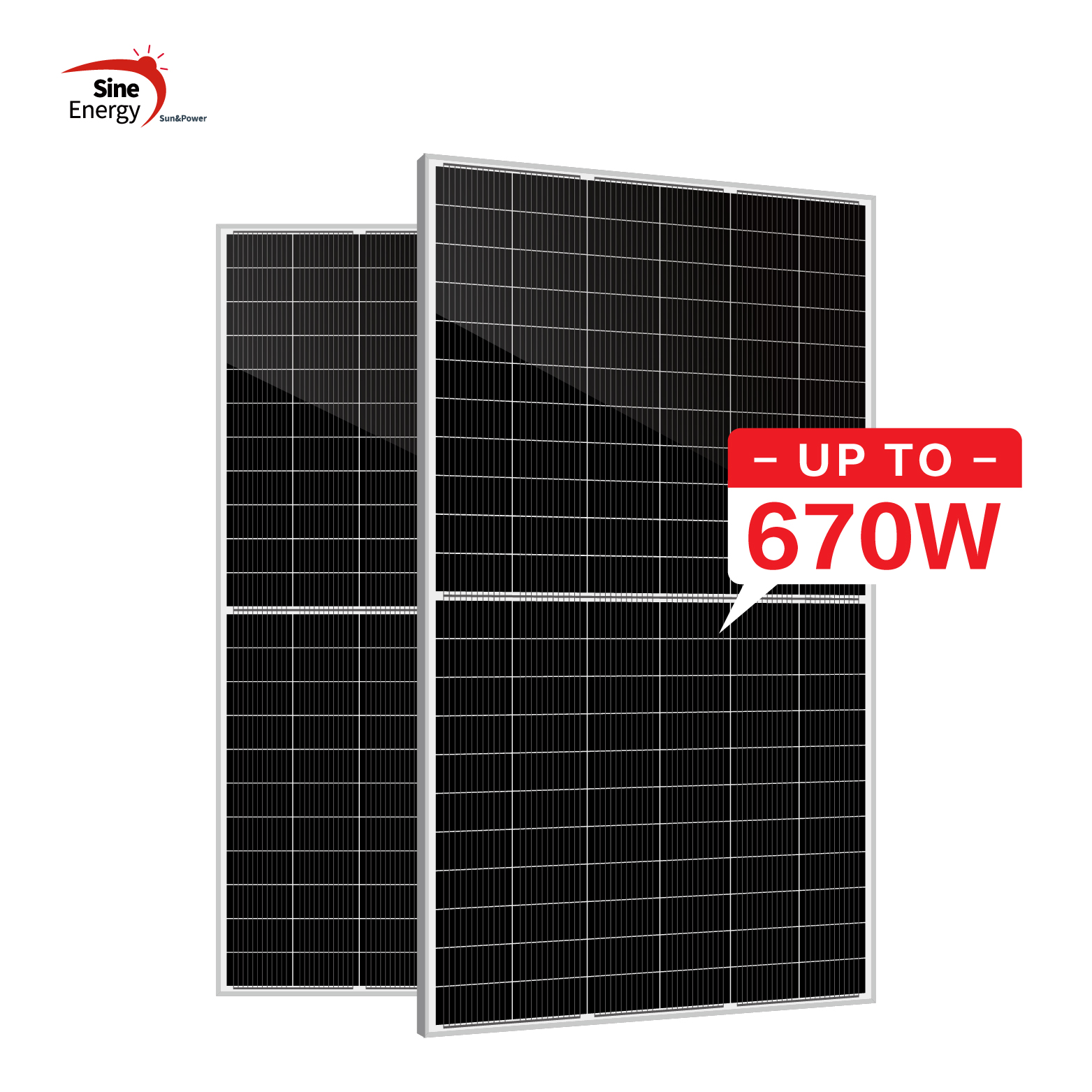 Cheap 144 Cell Solar Panel Companies - 132cells 650W,655W,660W,665W,670W Bifacial solar panel  – SINE ENERGY detail pictures