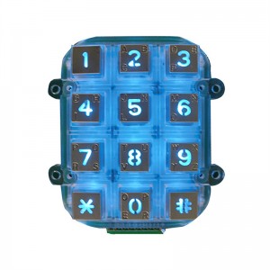 3 × 4 12 tombol diterangi IP65 Waterproof Zinc Alloy keypad kanggo mesin vending B662