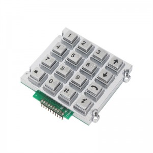 4×4 zinc alloy keypads for public machines with braille keys B666