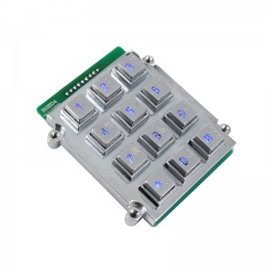 12 keys iluminated zinc alloy braille keys keypad B666