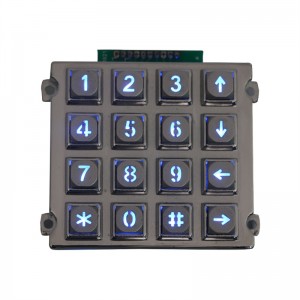 16 keys UART LED backlight metal keypad B660