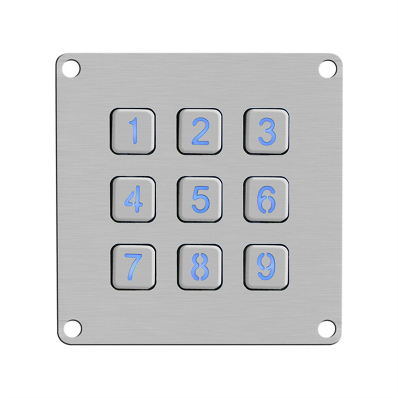 3×3 LED illuminated metal keypad for small control machine B861 Featured Image