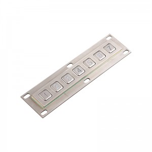7-клавишная металлическая клавиатура из нержавеющей стали для лифта B863