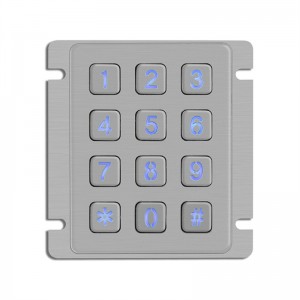 LED-kleur roestvrijstalen toetsenbord voor deurveiligheid B884