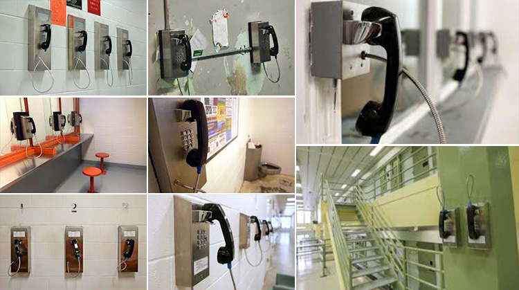 What are the key elements of a prison telephone handset?