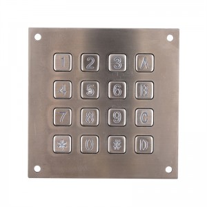 4 × 4 matrix design keypad stainless steel B860