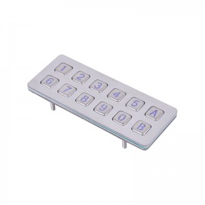 Keypad baja tahan karat 12 tombol metalik USB untuk elevator B885