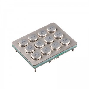 Round buttons stainless steel keypad for payphone B803