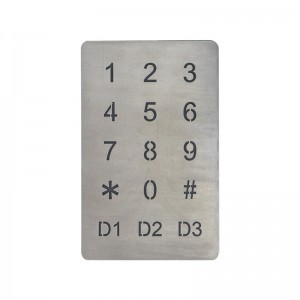 Optical touch 15 keys metal keypad for outdoor safety