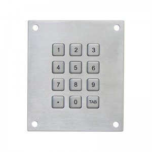 Matrix design 3×4 keypad stainless steel B768