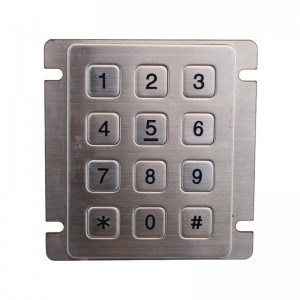 RS232 IP65 metal keypad alang sa bangko nga gigamit B720