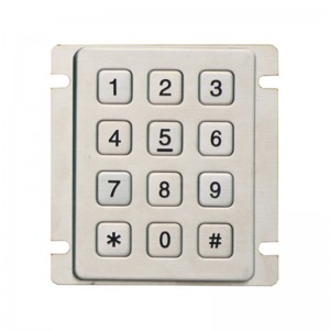 RS232 IP65 keypad logam kanggo bank digunakake B720