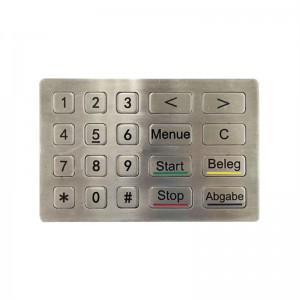 Keypad stainless steel kanggo kabinet panyimpenan umum B761
