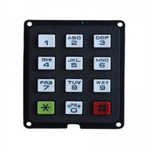 12keys pad kekunci plastik ABS khas untuk peranti kawalan akses luar B110