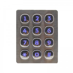 Round buttons stainless steel keypad para sa payphone B803