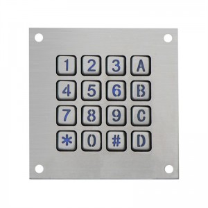 Blue LEDs IP65 waterproof keypad for sercurity system