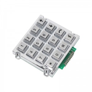 4 × 4 Zinklegierung Tastatur fir ëffentlech Maschinnen mat Braille Schlësselen B666