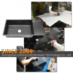 Single Bowl Handmade Stainless Steel Kitchen Sink for Drainboard