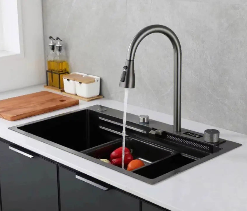 Would you choose an integrated intelligent stainless steel waterfall kitchen sink?
