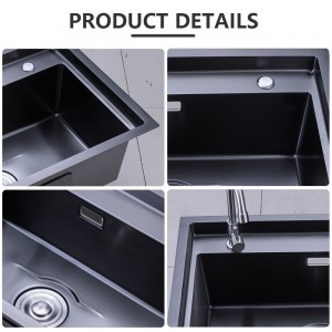 Competitive Price for 201or 304 Stainless Steel Nano Black Single Bowl Kitchen Sink