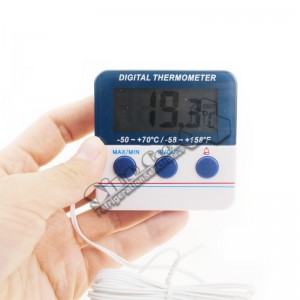 indoor outdoor thermometer alarm digital refrigerator thermometer