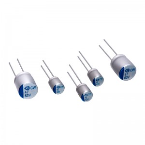Radial Lead Type CW Series Conductive Polymer Solid Capacitor
