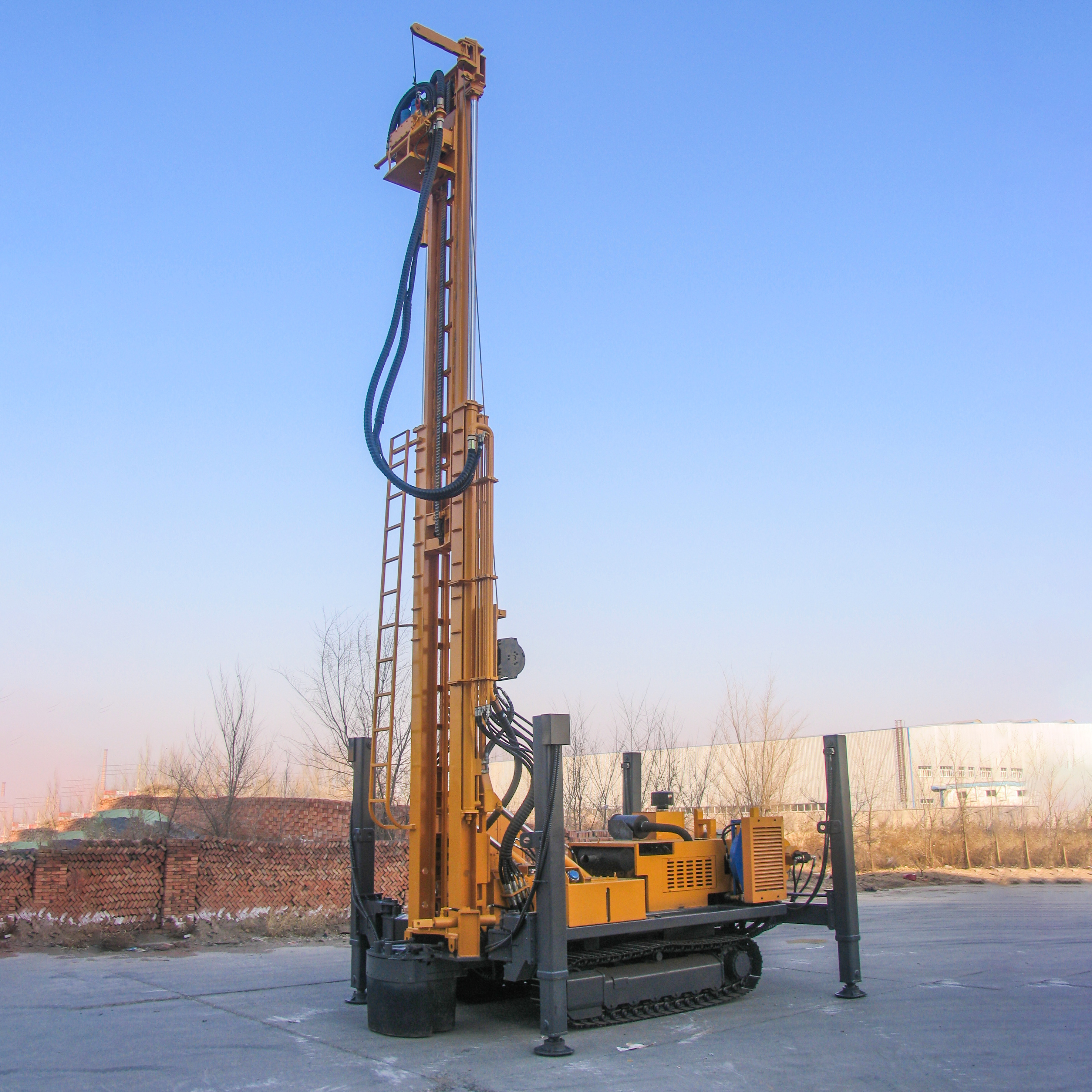 What inspection work should be done before using the water well drilling rig?