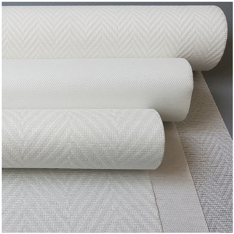 White heat proof paintable glass textile wallcovering for interior decoration
