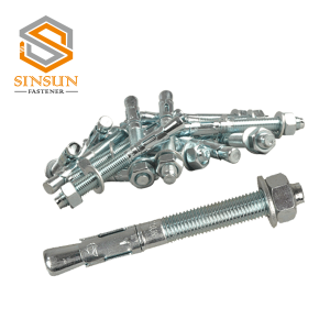 Carbon Steel Zinc Plated Wedge Anchor Bolts with Flat Washer