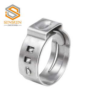 304 stainless steel Single Ear Stepless Hose Clamps