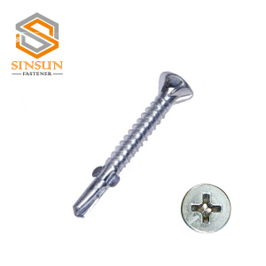 CSK countersunk phillips self drilling screw with wing