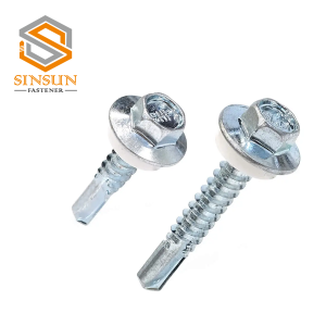 Hex Head Self Drilling Screws With white color PVC Washer