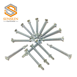Zinc Plated (countersunk) Csk Head Self Drilling Screw with Wing