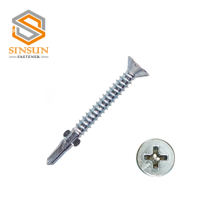 Zinc Plated (countersunk) Csk Head Self Drilling Screw with Wing