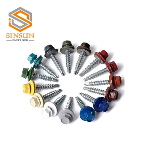 Color Painted  hex head self drilling  roofing screw