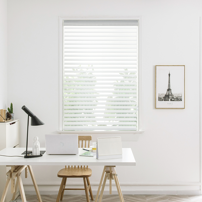 Free sample forFabrics For Curtain- Manufacturer Customized Size light filtering Triple Layers Shangri-La Roller Zebra Blinds for Home Decor – Sisheng