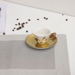 Modern Style White Porcelain Tableware with Gold Decal Motif
