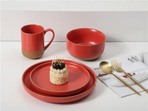 Lucky Red Porcelain Tabletop Pieces, in matte