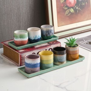 Multi-color Small Ceramic Pot for Succulent Plants