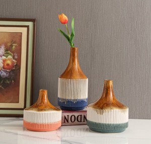 European Style Line Emboss Ceramic Vase &Plant Pot