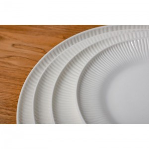 All-white Durable Porcelain Tableware Set for Home or Hotel Use