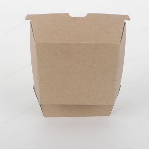 Gofruoto kraftpopieriaus mėsainių dėžutė