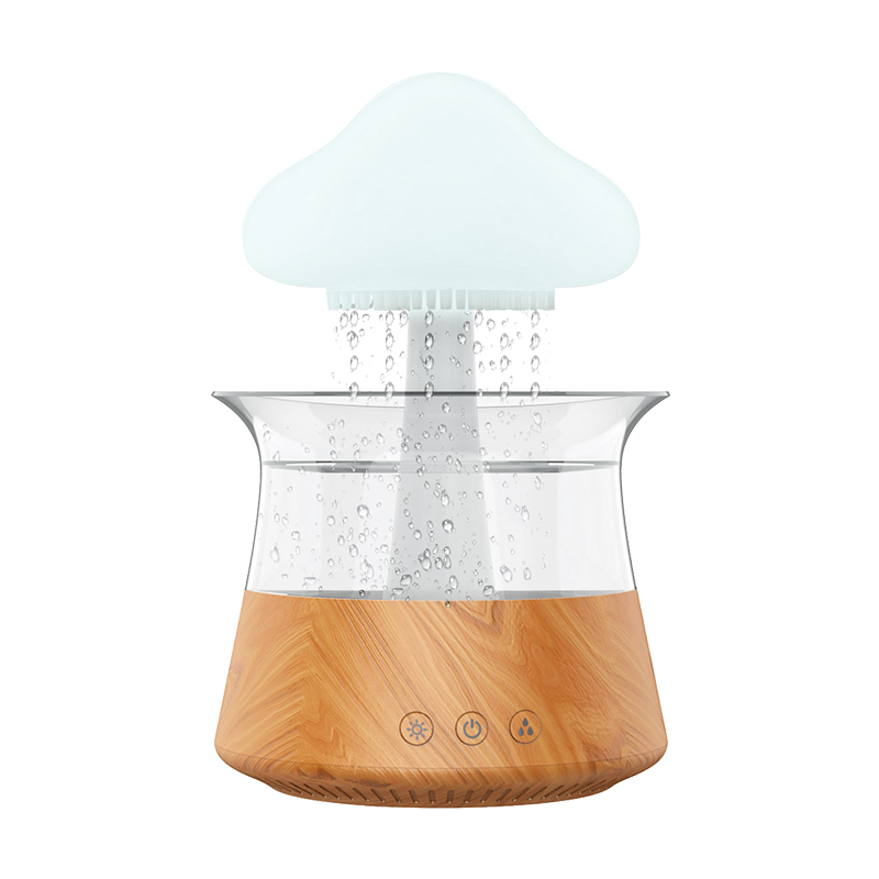 Water drip sounds aroma diffuser rain cloud humidifier with night light for sleeping