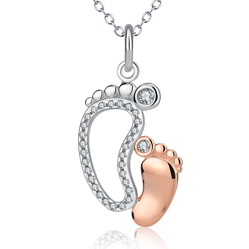 Sterling Silver Mom Baby Necklace